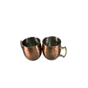 Set Of 2 Eco One By Silver One Intl Moscow Mule Mugs With Hammered Copper Finish